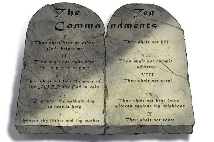 what are the 10 commandments in judaism in order